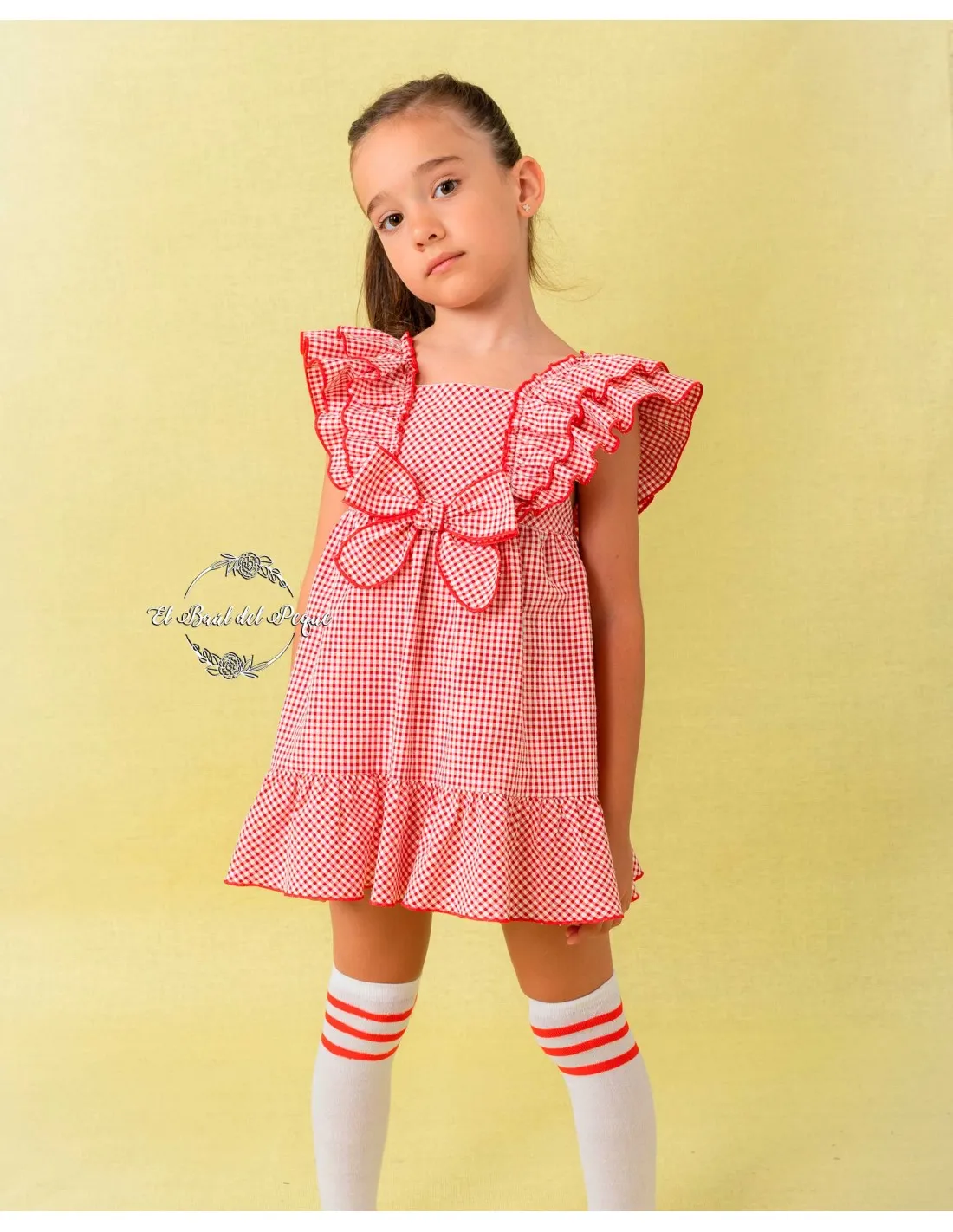 Vestido Niña Vichy Rojo Cuka Moda Infantil La Bomba