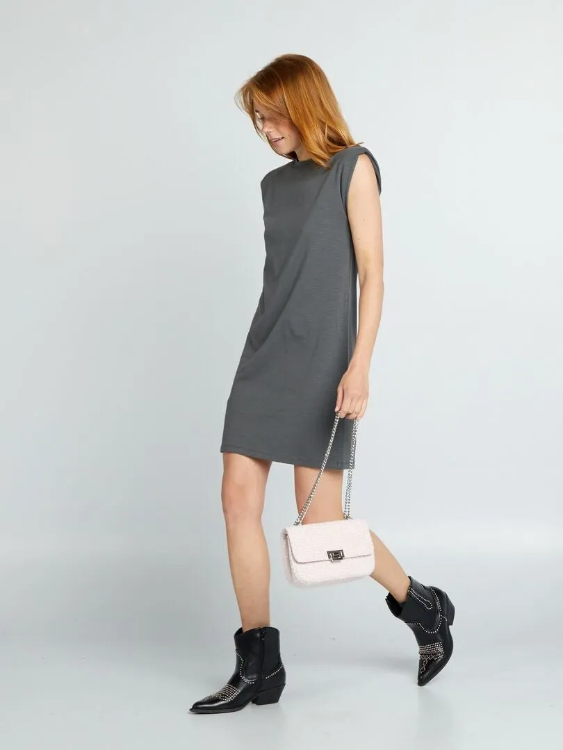 Vestido tipo camiseta corto - GRIS