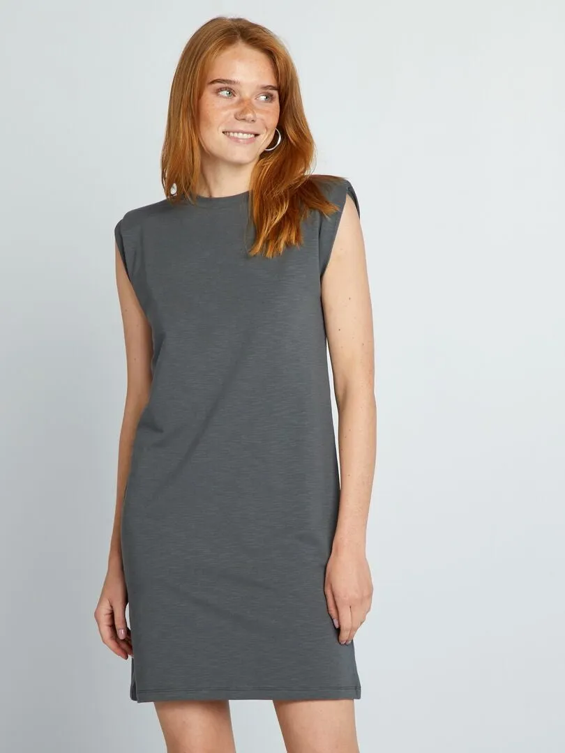 Vestido tipo camiseta corto - GRIS