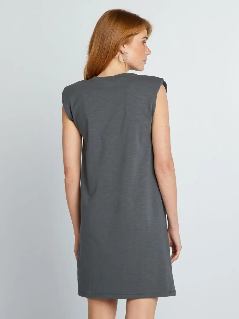 Vestido tipo camiseta corto - GRIS