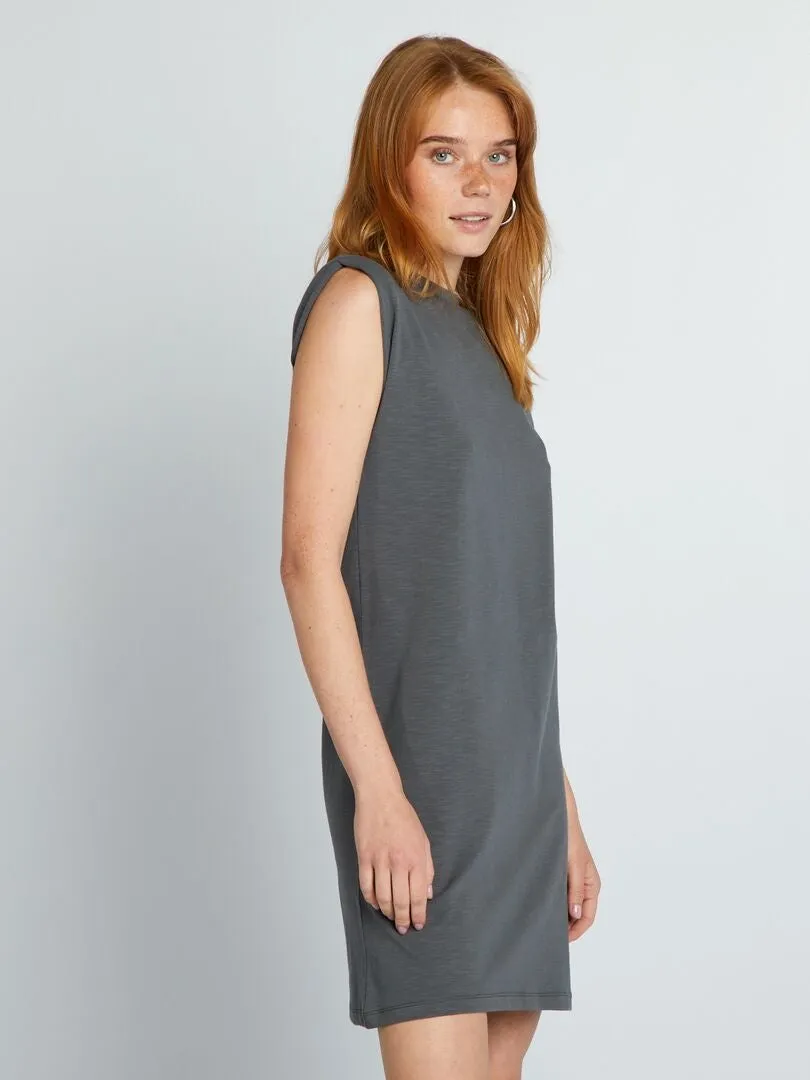 Vestido tipo camiseta corto - GRIS