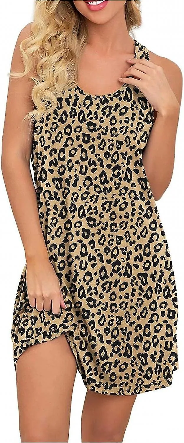 Women's Solid Color Round Neck Cotton Dress