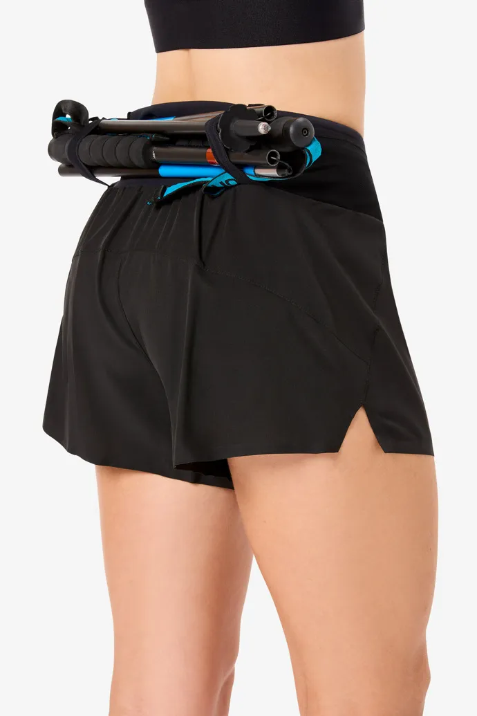 Women’s Race Shorts Pantalón corto carrera de cintura alta negro para mujer