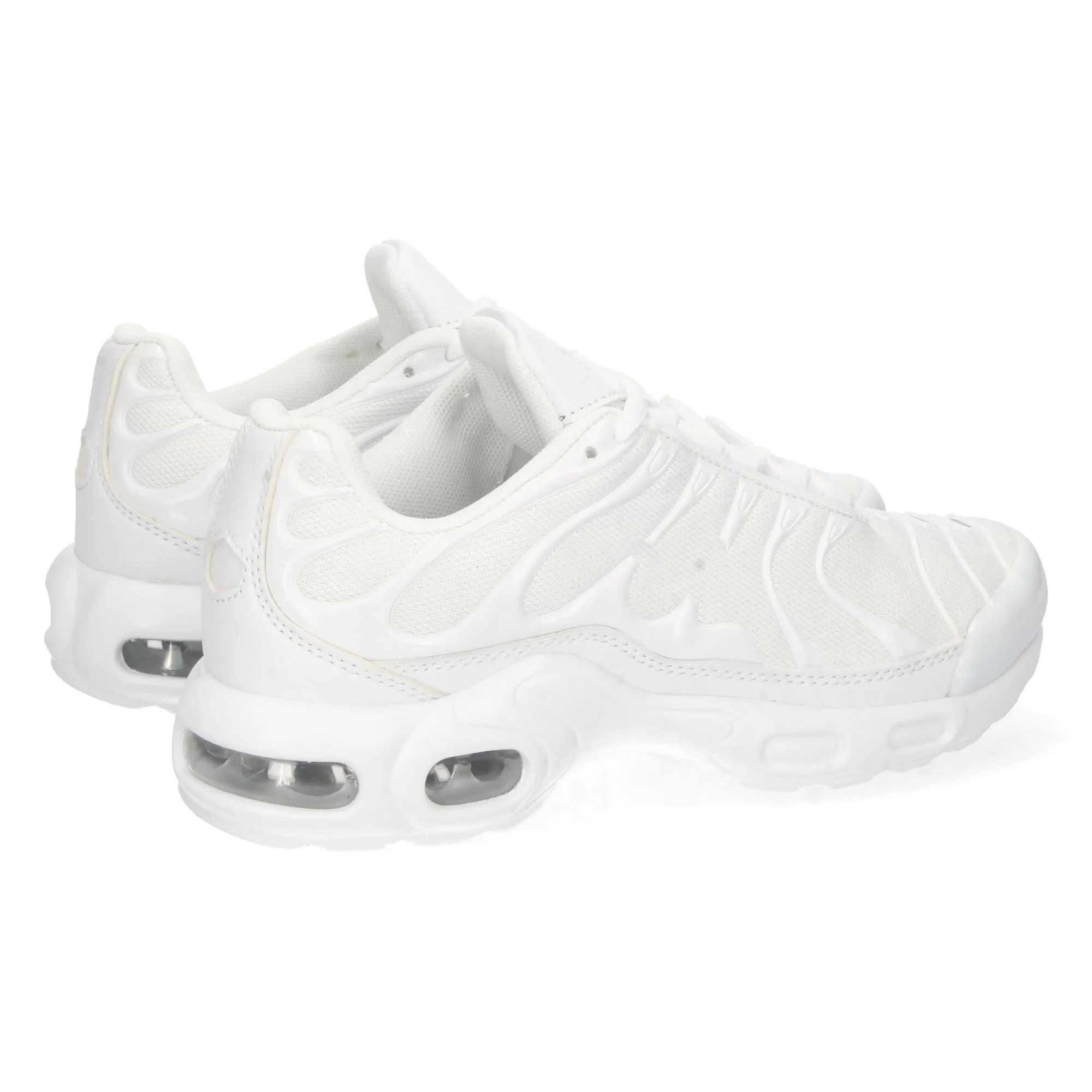 Zapatilla deportiva plana con camara de aire mujer color blanco