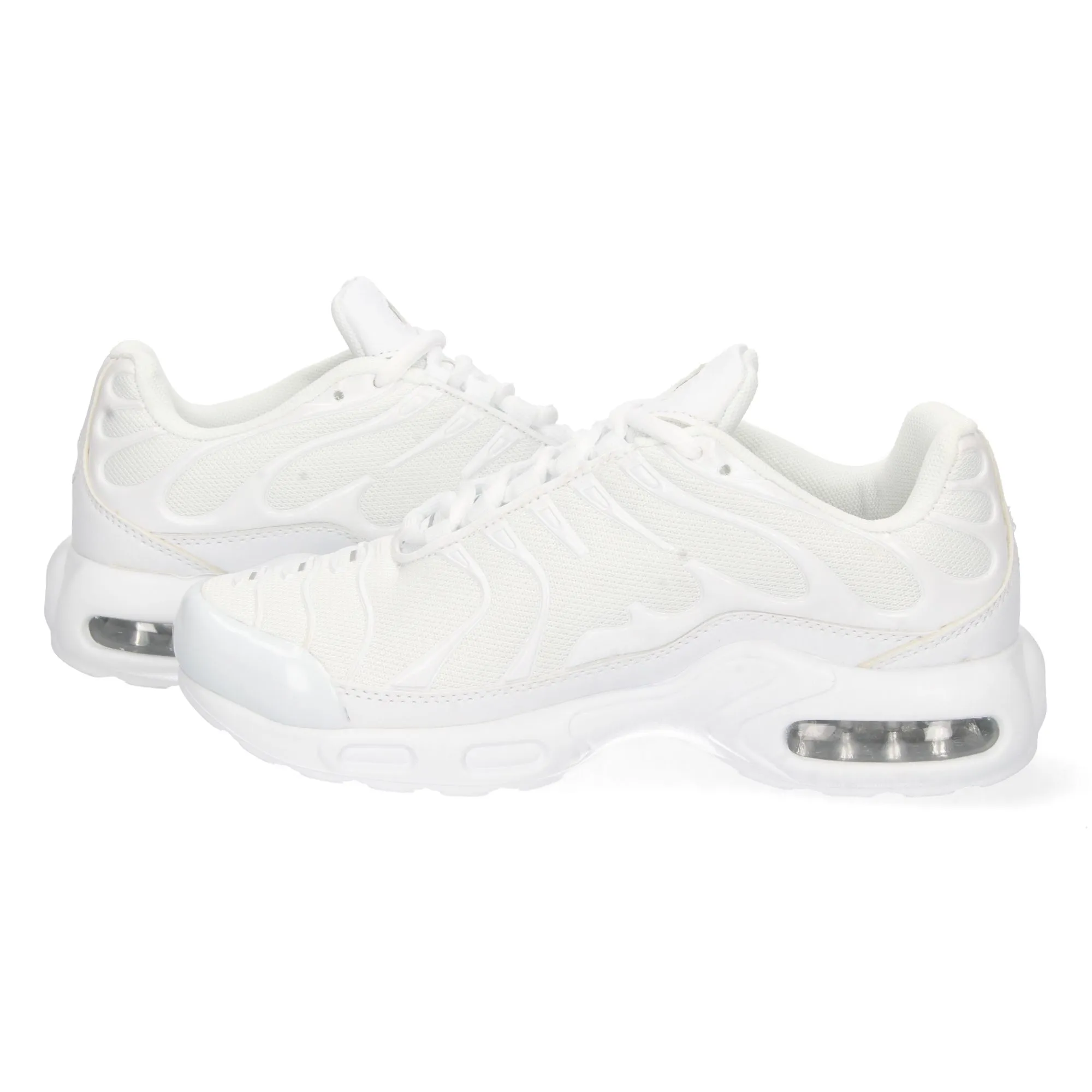 Zapatilla deportiva plana con camara de aire mujer color blanco