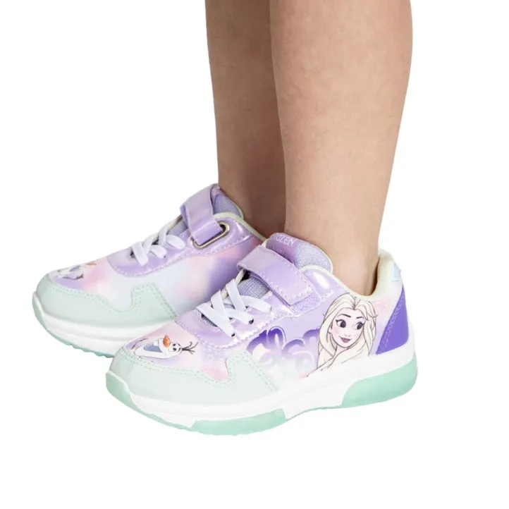 Zapatillas deporte Cerda lilas y turquesa de Elsa y Olaf con luces