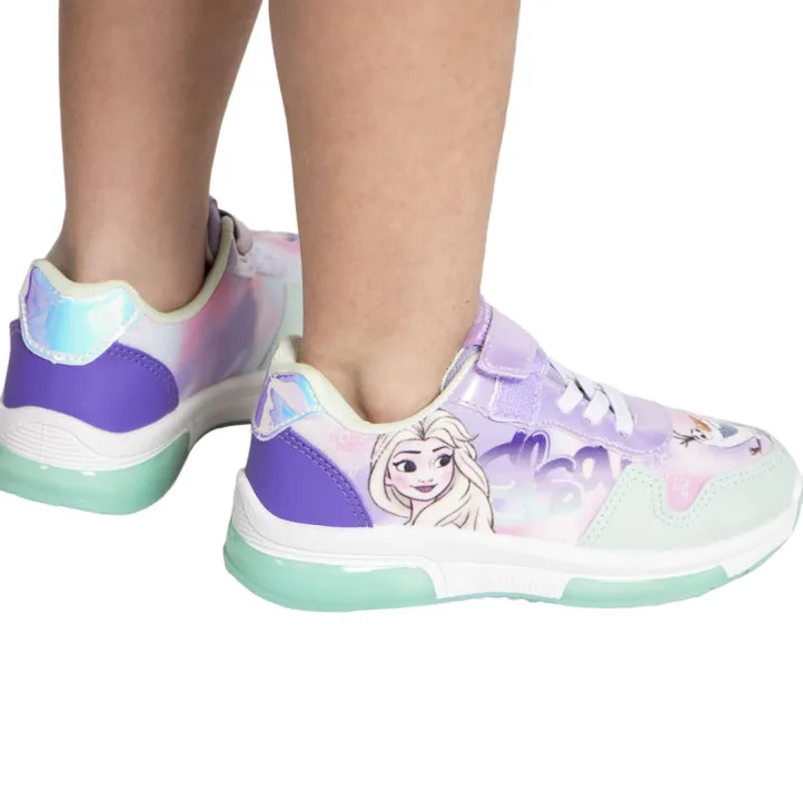 Zapatillas deporte Cerda lilas y turquesa de Elsa y Olaf con luces