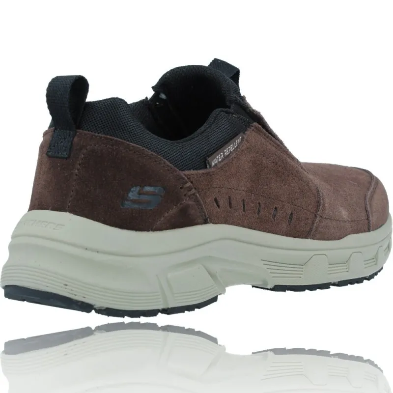 Zapatos Casual Slip-On de Piel Water Repellent para Hombres de Skechers 237282 Oak Canyon